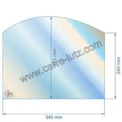 Vitre rfractaire Vitrocramique 380x240x275 arrondi de pole Efel Oxford 9