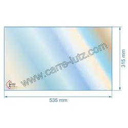 Vitre r�fractaire Vitroc�ramique 535x315 mm Franco-Belge 188799