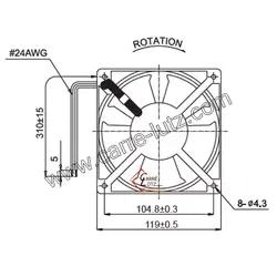Ventilateur  20W 120x120 mm