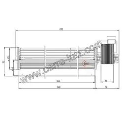 Ventilateur tangentiel 360 mm moteur à droite 1 vitesse