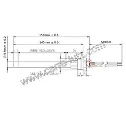 Bougie ou Résistance 250W 9,9 mm longueur 140 mm 41450902600 de poêle à pellet  MCZ Palazzetti