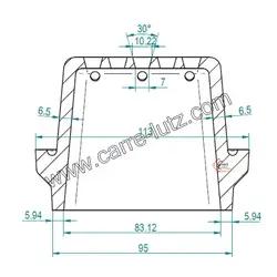 Pot bruleur ou creuset de foyer de poêle à granulé modele standard