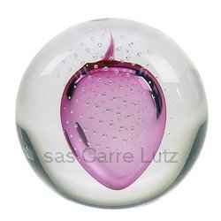 Boule cristal de bohme inclusion rose