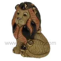 Lion Barbarie en céramique platine et or - De Rosa Rinconada