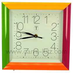Horloge carré 4 couleurs