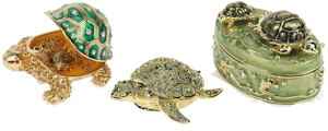 Petite boite  bijoux en mail dcor tortue