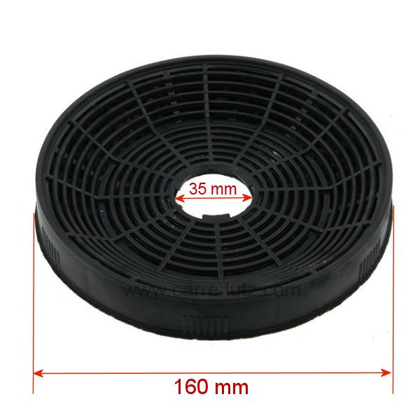 Wpro CHFE233/2 Filtro A Carbone Per Cappa E233 - Diametro 235mm X H 20mm, Neutralizza Odori, AC40
