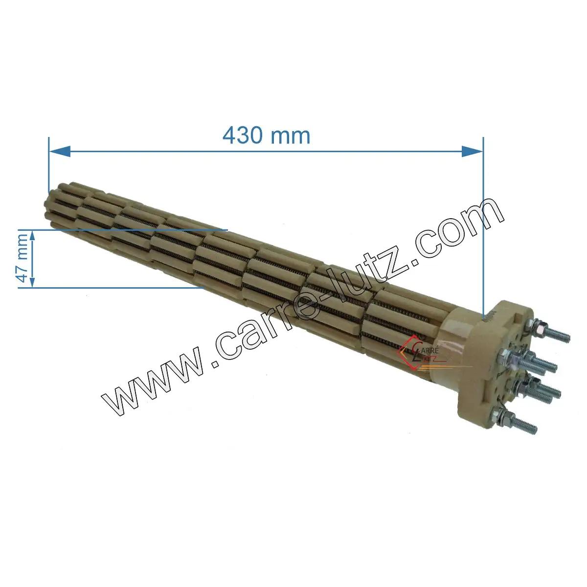 Résistance Stéatite 1800W - Diamètre 52 Mm, Longueur 350 Mm - Monophasé/Triphasé, Pour Chauffage